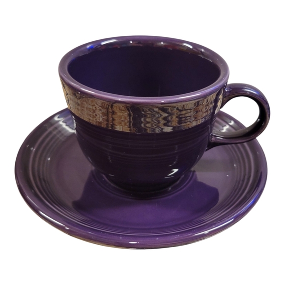 Fiestaware Other - Plum Teacup and Saucer Set Fiesta